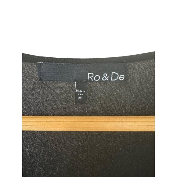 Ro & De Black Sheer Chiffon Asymmetrical Sleeveless Tank Size M Top Shirt Blouse - Picture 3 of 7